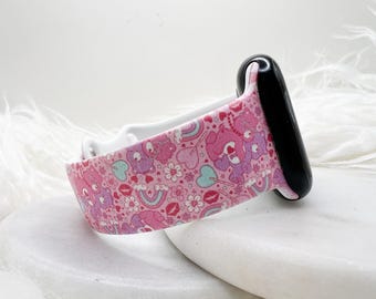 Caring Bear Valentine Watch Band compatible with Apple Watch Fitbit Samsung Garmin