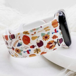 Correa de reloj con diseño de los favoritos de Acción de Gracias, compatible con Apple Watch, Fitbit y Samsung. imagen 1