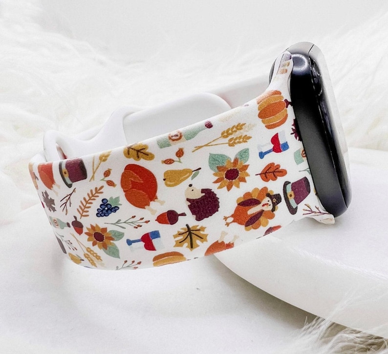 Correa de reloj con diseño de los favoritos de Acción de Gracias, compatible con Apple Watch, Fitbit y Samsung. imagen 1