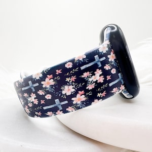 Pasek do zegarka Navy Floral Cross kompatybilny z Apple Watch Fitbit Samsung Garmin