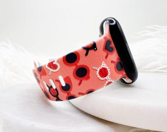 Brown Hearts Watch Band compatible with Apple Watch Fitbit Samsung