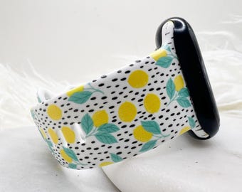 Pulseira Lemon Summer compatível com Apple Watch, Fitbit, Samsung e Garmin.