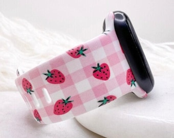 Uhrenarmband Strawberry Plaid Summer passend für Apple Watch Fitbit Samsung