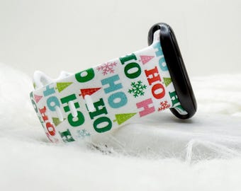 Colorful Santa Ho Ho Ho Watch Band compatible with Apple Watch Fitbit Samsung