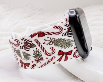 Correa navideña compatible con Apple Watch, Fitbit y Samsung.