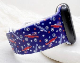Patriotic Trucks Watch Band compatible with Apple Watch Fitbit Samsung