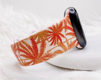 Uhrenarmband Orange Palme kompatibel für Apple Watch Fitbit Samsung