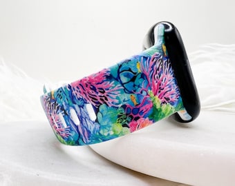 Tropisches Koralle Uhrenarmband kompatibel für Apple Watch Fitbit Samsung