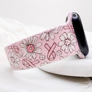 Breast Cancer Awareness Watch Band compatible with Apple Watch Fitbit Samsung