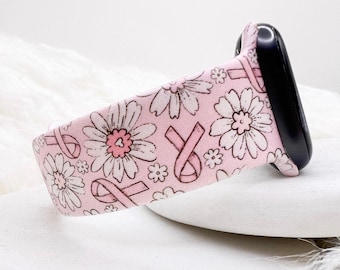 Breast Cancer Awareness Watch Band compatible with Apple Watch Fitbit Samsung