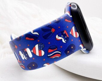 Patriotic Hearts Watch Band compatible with Apple Watch Fitbit Samsung