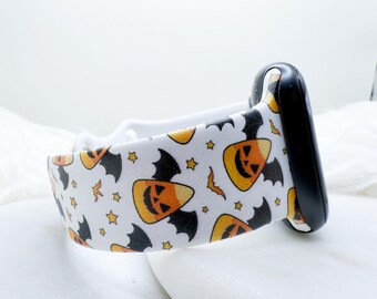 Correa de reloj con diseño de murciélagos de Halloween compatible con Apple Watch, Fitbit, Samsung y Garmin.