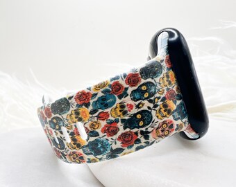 Day of Dead Skull-horlogeband compatibel met Apple Watch Fitbit Samsung
