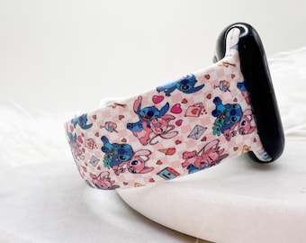 Stitch Love-horlogeband compatibel met Apple Watch Fitbit Samsung Garmin