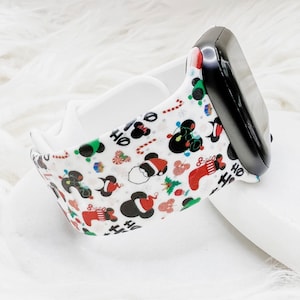 Christmas Mouse Watch Band compatible with Apple Watch Fitbit Samsung