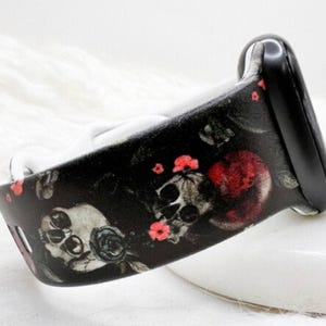 Gothic Skull Watch Band compatible with Apple Watch Fitbit Samsung Garmin image 1