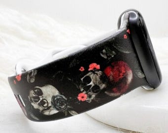 Gothic Skull-horlogeband compatibel met Apple Watch Fitbit Samsung