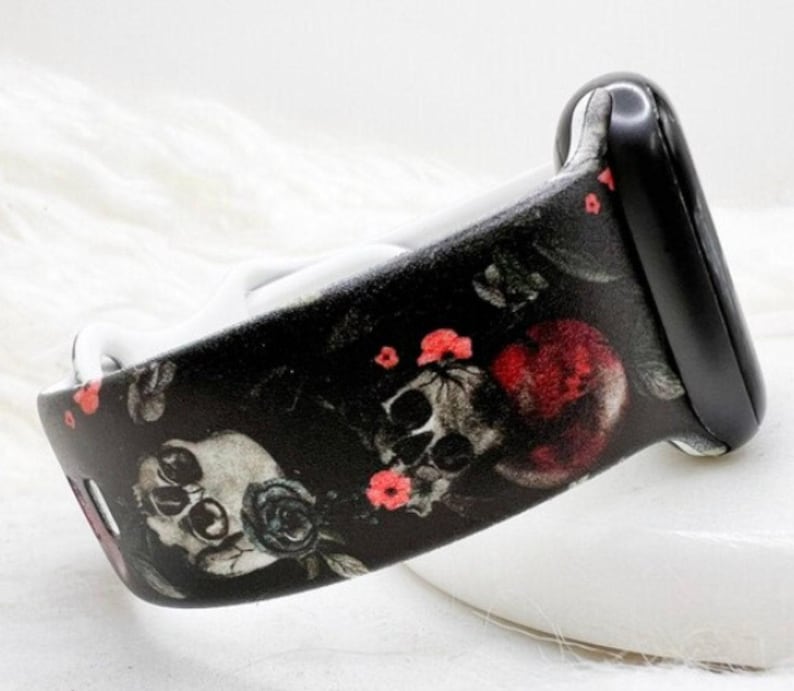 Gothic Skull Watch Band compatible with Apple Watch Fitbit Samsung Garmin image 1