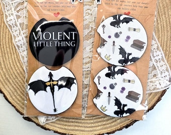 Dragon Car Coasters, Book Inspired, Neoprene Cup Coasters