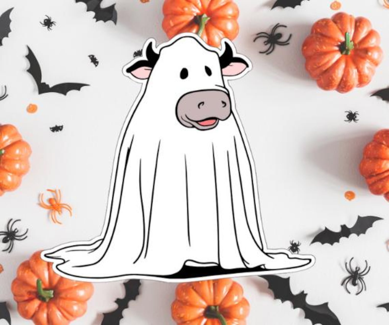 Ghost Cow Sticker - Etsy