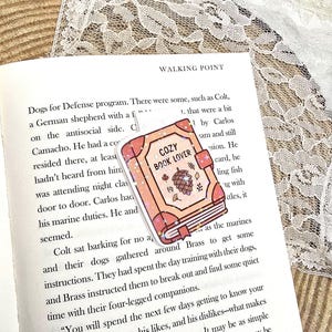 Cozy Book Lover Magnetic Bookmark *Holographic Laminate*