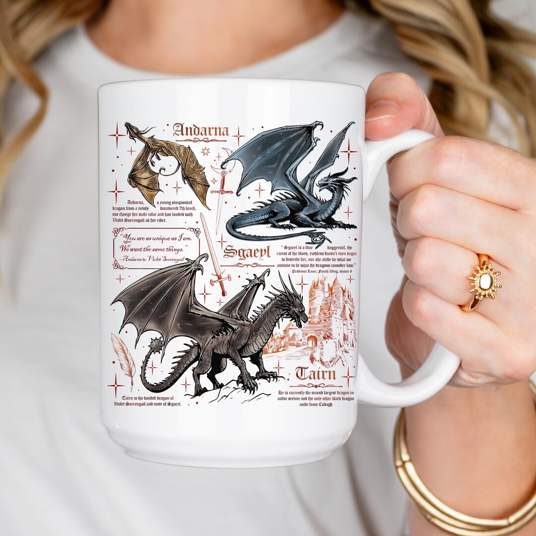 Dragon 15oz Coffee Mug – Andarna, Sgaeyl & Tairn Fantasy Cup - Etsy