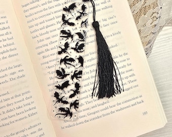 Black Dragons Acrylic Bookmark: Fantasy Book Lover Gift