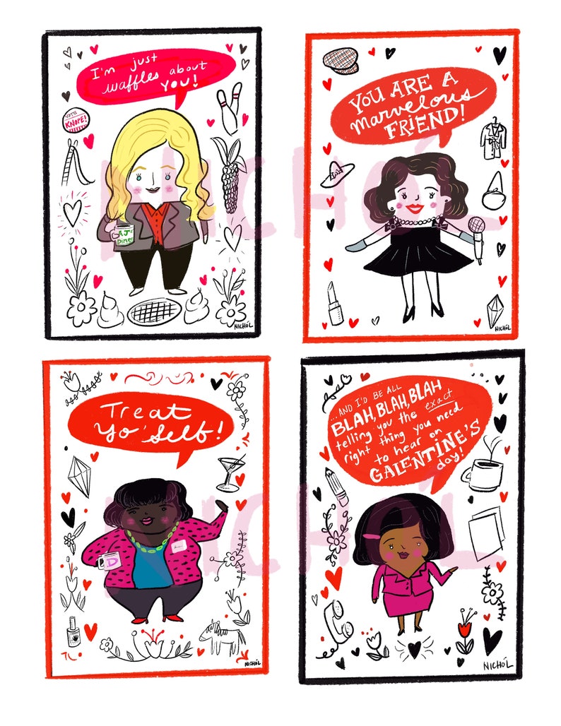 Tarjetas de Galentine // Tarjetas de San Valentín // Descarga digital // Imprimir desde casa // La manera perfecta de apoyar a tus amigas imagen 2