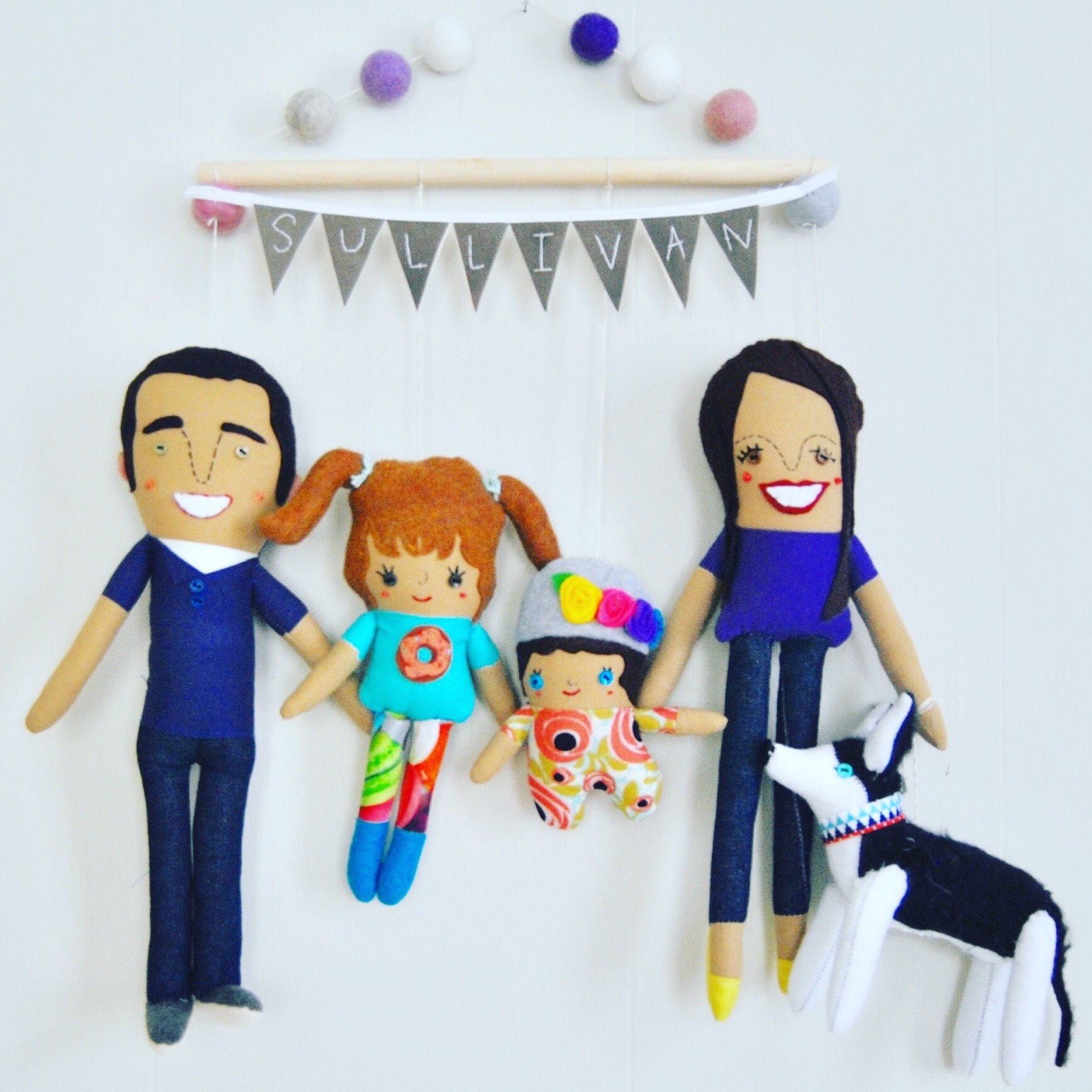 Wall Hanging Family of Four Personalized Made to Order Etsy