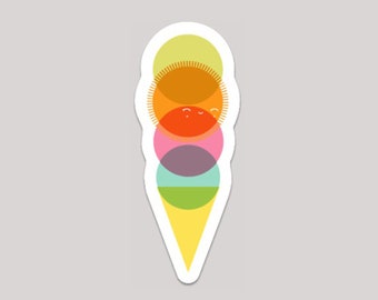 Summer ice cream cone sunshine | vinyl sticker | retro design