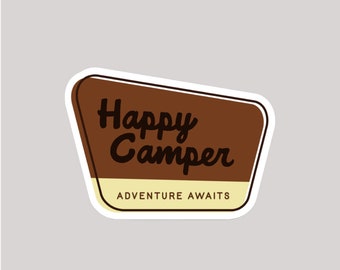 Happy Camper | State Park sign | Explore | National Parks Service | Nature vinyl sticker