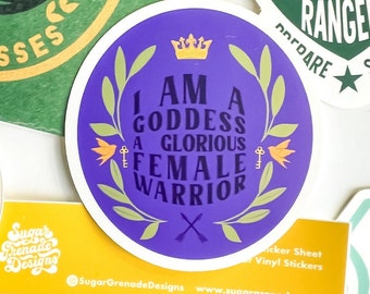 I am a Goddess, a glorious female warrior | Leslie Knope | Pawnee Goddesses | vinyl sticker