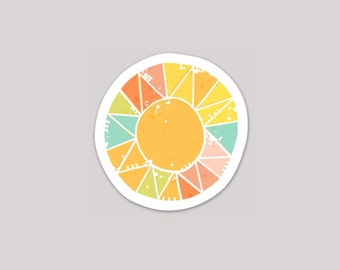 Geometric summer sun vinyl sticker | tumbler | bottle | laptop