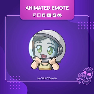 ELLIE ASTRONAUT *wow animated emote* for ALL platforms!!! (twitch, kick, facebook, tiktok, discord)