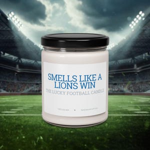 Detriot Lions Candle - Perfect Football Gift & Game Day Decor