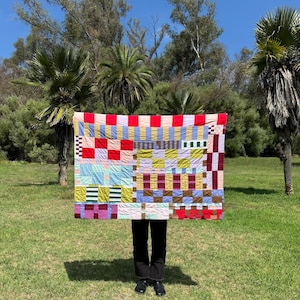 Handmade Rainbow Quilt Wall Hanging