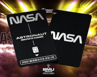 Laser Engraved NASA Astronaut Wallet Card – Cosplay Prop