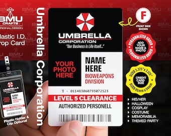 Umbrella Corporation ID Badge – Personalized Resident Evil PVC Prop