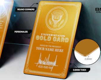 Personalized Gold Trump Card – Laser Engraved Aluminum Gag Gift