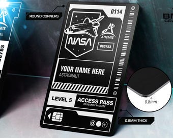 Personalized NASA Astronaut Access Pass – Laser Engraved Aluminum