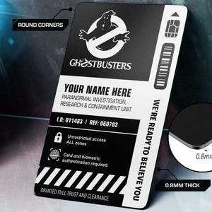 Personalized Ghostbusters Inspired ID Card – Metal Engraved Access Pass Wallet Card Prop Gift