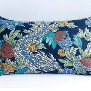Robert Allen Aquatint Ming Dragon Throw Pillow Cover