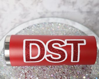 Delta Sigma Theta Inspired 20oz Tumbler | DST Gift | Probate Gift | Sorority Gift | DST Glitter Red & White Cup |