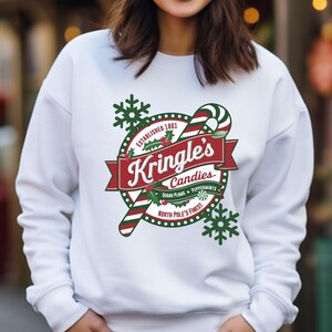Kringle candy sweatshirt, Christmas shirt, Cute christmas sweater, Christmas crewneck sweater, Holiday sweater, Christmas shirt  for woman,