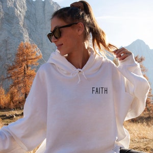 Gildan Faith Hoodie pocket style, Womans christian sweatshirt, Faith sweatshirt, Christian gifts for woman, God sweatshirt, Religious, Jesus