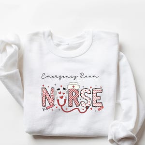 Nurse Valentines day custom sweatshirt, Womans Valentines Day sweatshirt, Womans gildan crewneck, Nurse gift Valentines day, Nurse sweater,