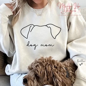 Sweat-shirt personnalisé pour maman chien, Sweat-shirt personnalisé pour maman chien, cadeau pour amoureux des chiens, cadeau pour propriétaire d&#39;animal de compagnie, cadeau fête des mères pour chien, chemise pour maman chien, maman chien
