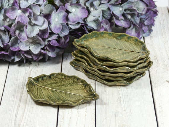 Medium Spoon Rest for Kitchen, Coffee Bar, Tea Bag Rest, Little Green Dish