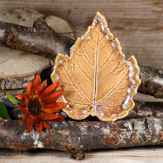 Maple Leaf Spoon Rest, Tea Bag Rest, Utensil Holder, Melody MudWorks Handmade Pottery