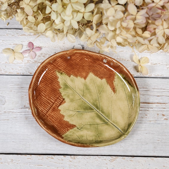 Leaf Dish, Small Plate, Trinket Dish, Spoon Rest, Handmade Pottery